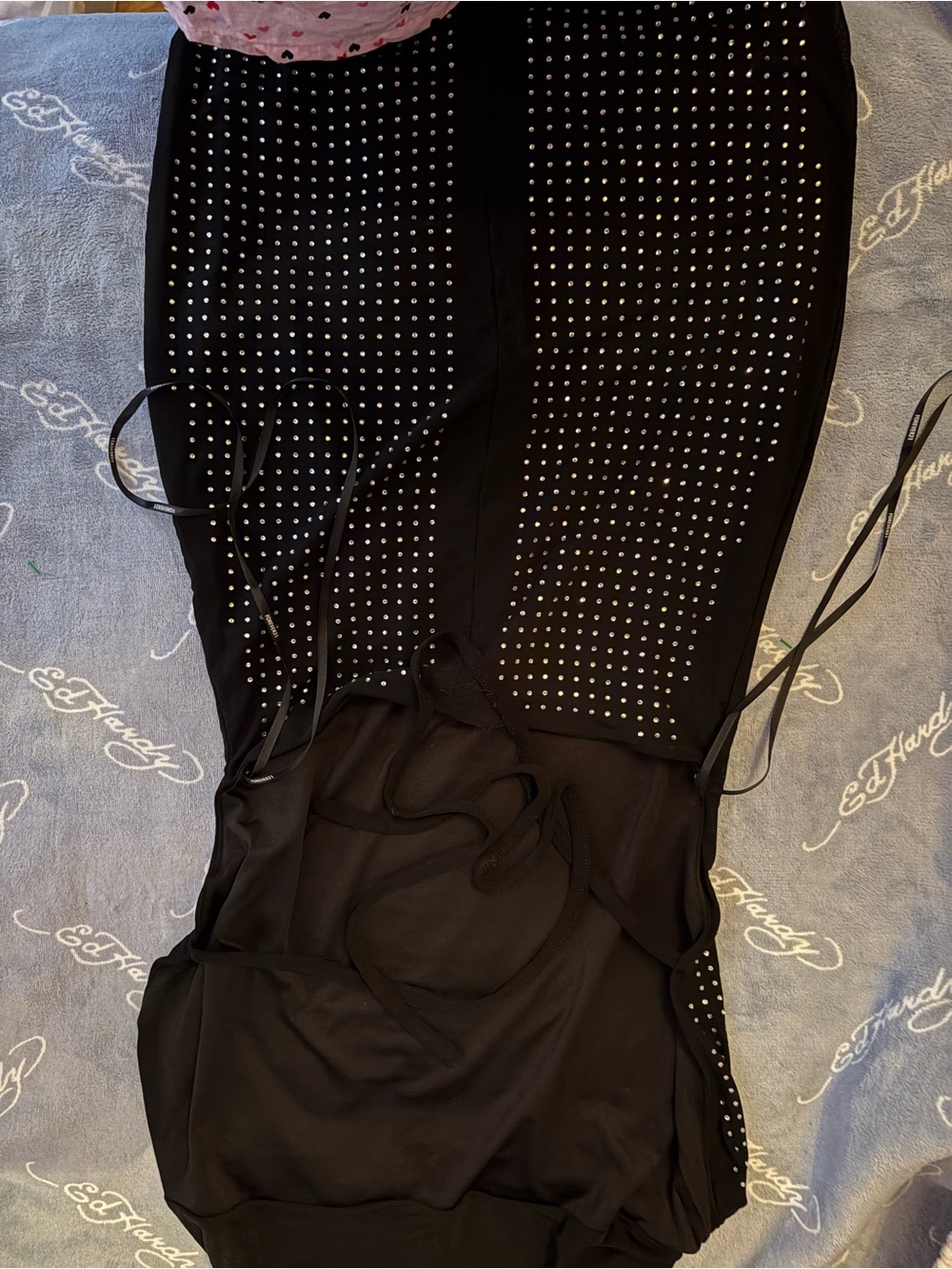 Forever 21 Black Studded Halter Mini Dress - Picture 2 of 2